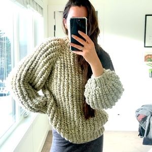 Hand knit sweater by Olann, made In Torino BC